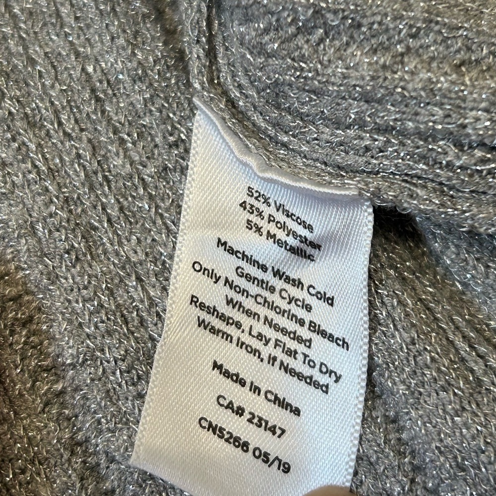 Talbots Silver Gray Ribbed Knit Shell Top | Size L - Picture 6 of 9